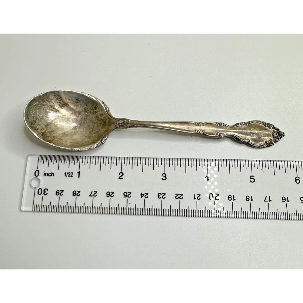 Oneida Heirloom GRANDEUR Sterling Silver SHELL SUGAR SPOON 6